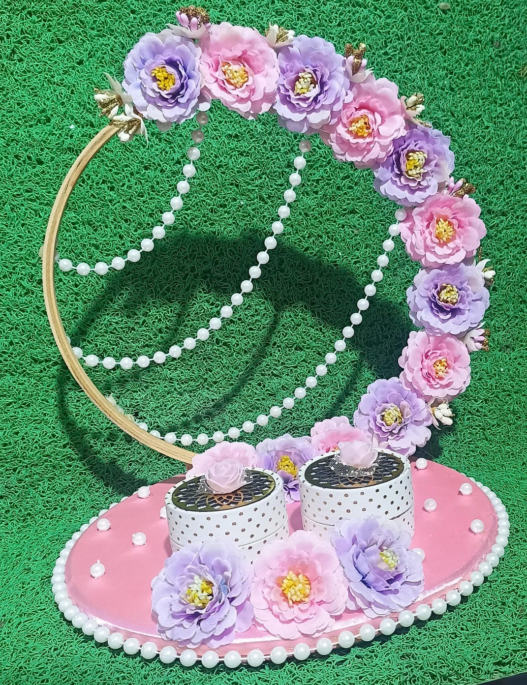 Ring Platter - Lavender & Pink Flowers Design 12