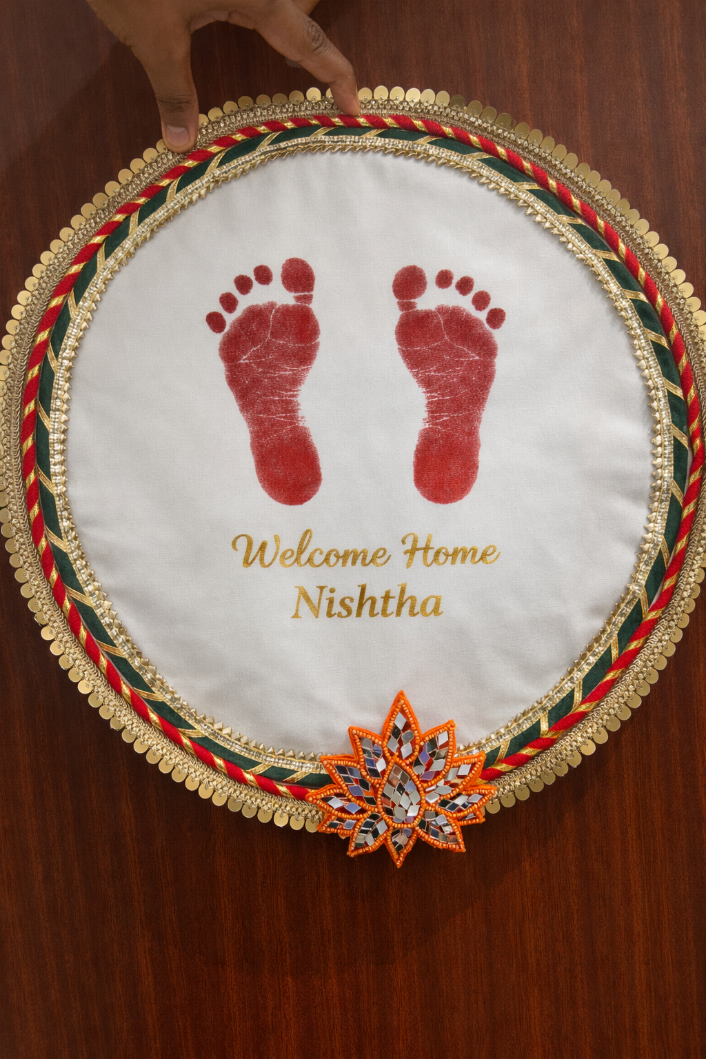 Shubh Kadam – Personalised Bridal Welcome Footprint & Handprint Set