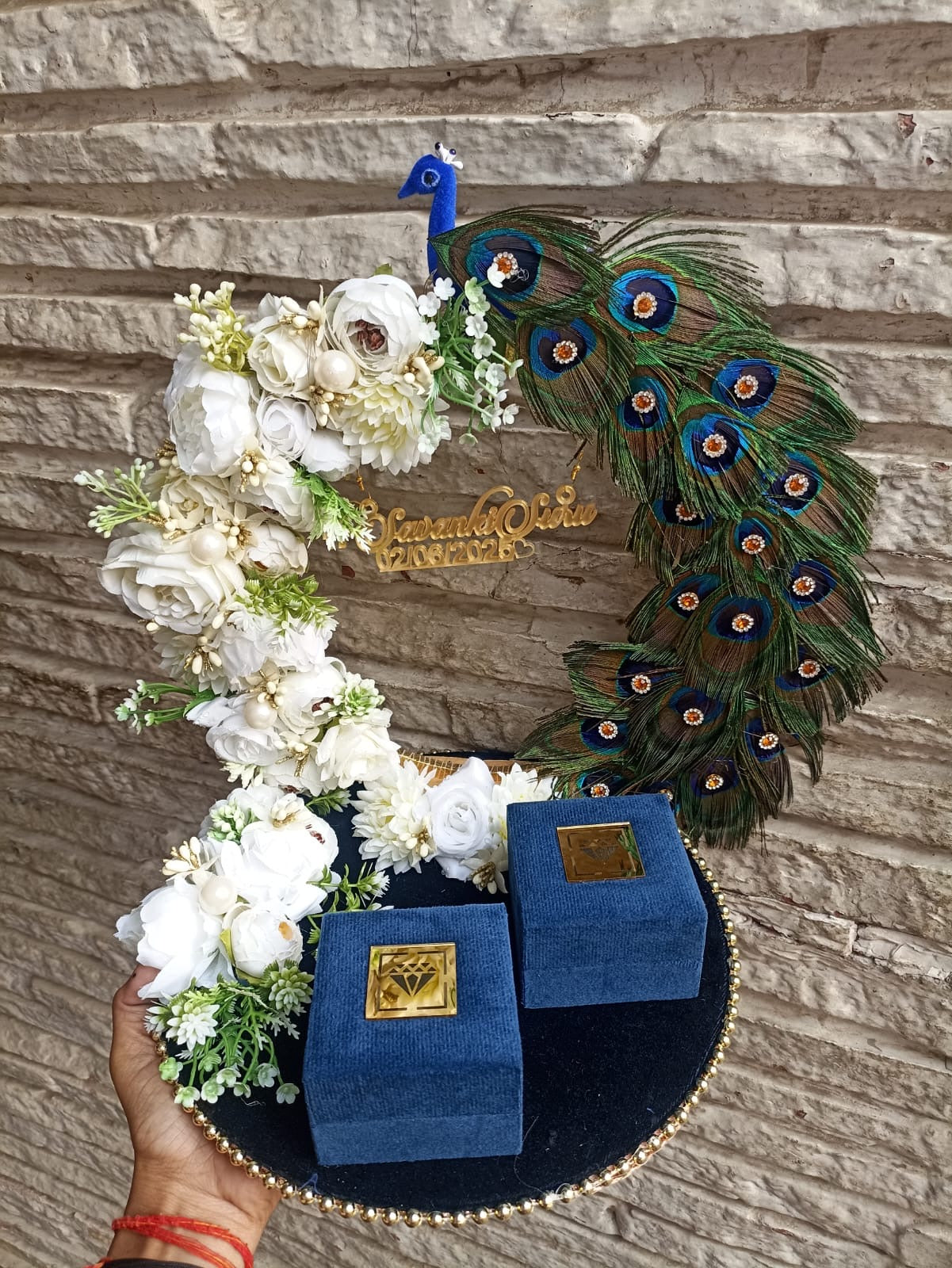 Ring Platter - White Peacock Design 18