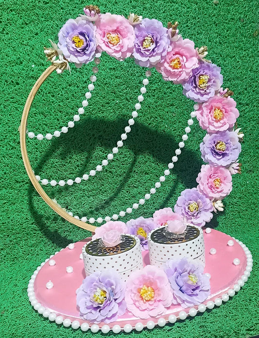Ring Platter - Lavender & Pink Flowers Design 12