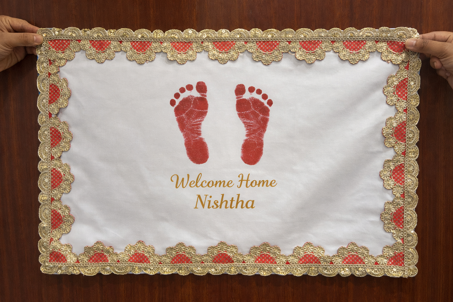 Shubh Kadam – Personalised Bridal Welcome Footprint & Handprint Set
