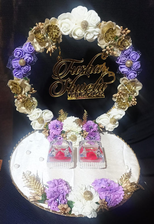 Ring Platter - Lavender & Pink Flowers Design 15