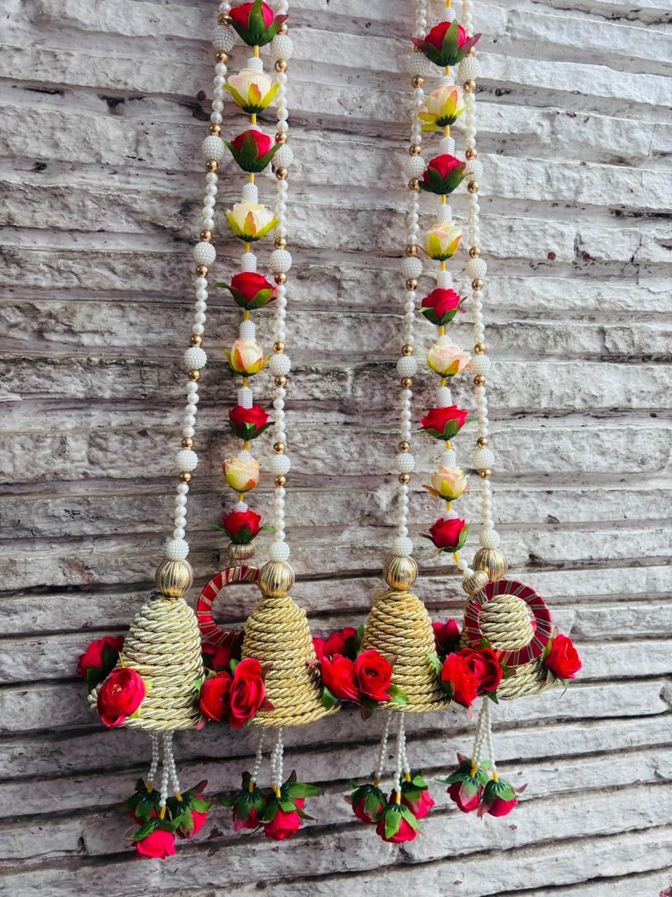 Decoration Door Side Hangings Red and Yellow Theme (30” H Approx)