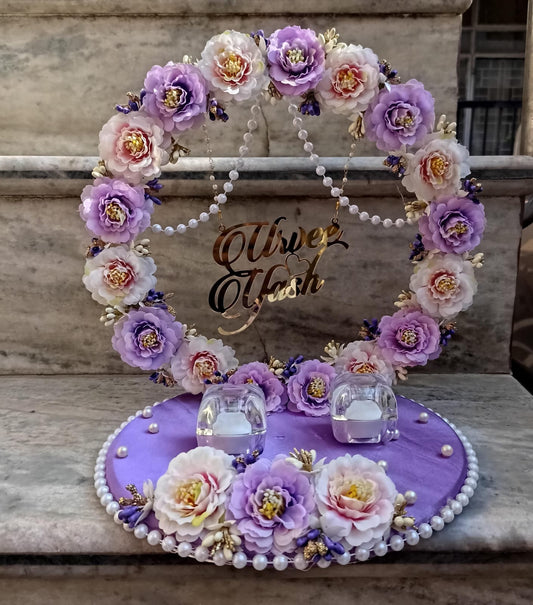 Ring Platter - Lavender & White Flowers Design 10