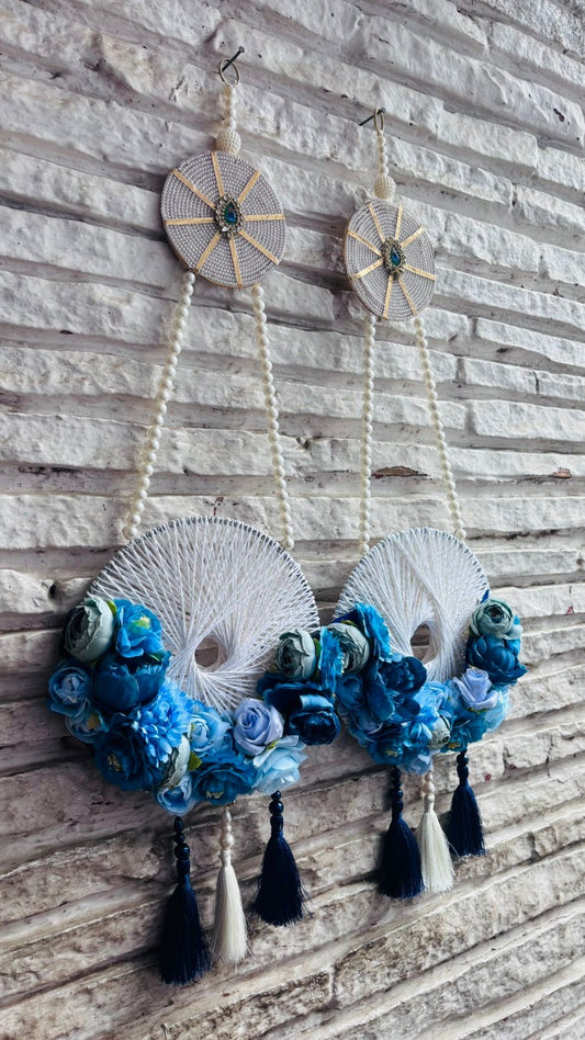 Light and Dark Blue Side Hanging (28” H Approx)