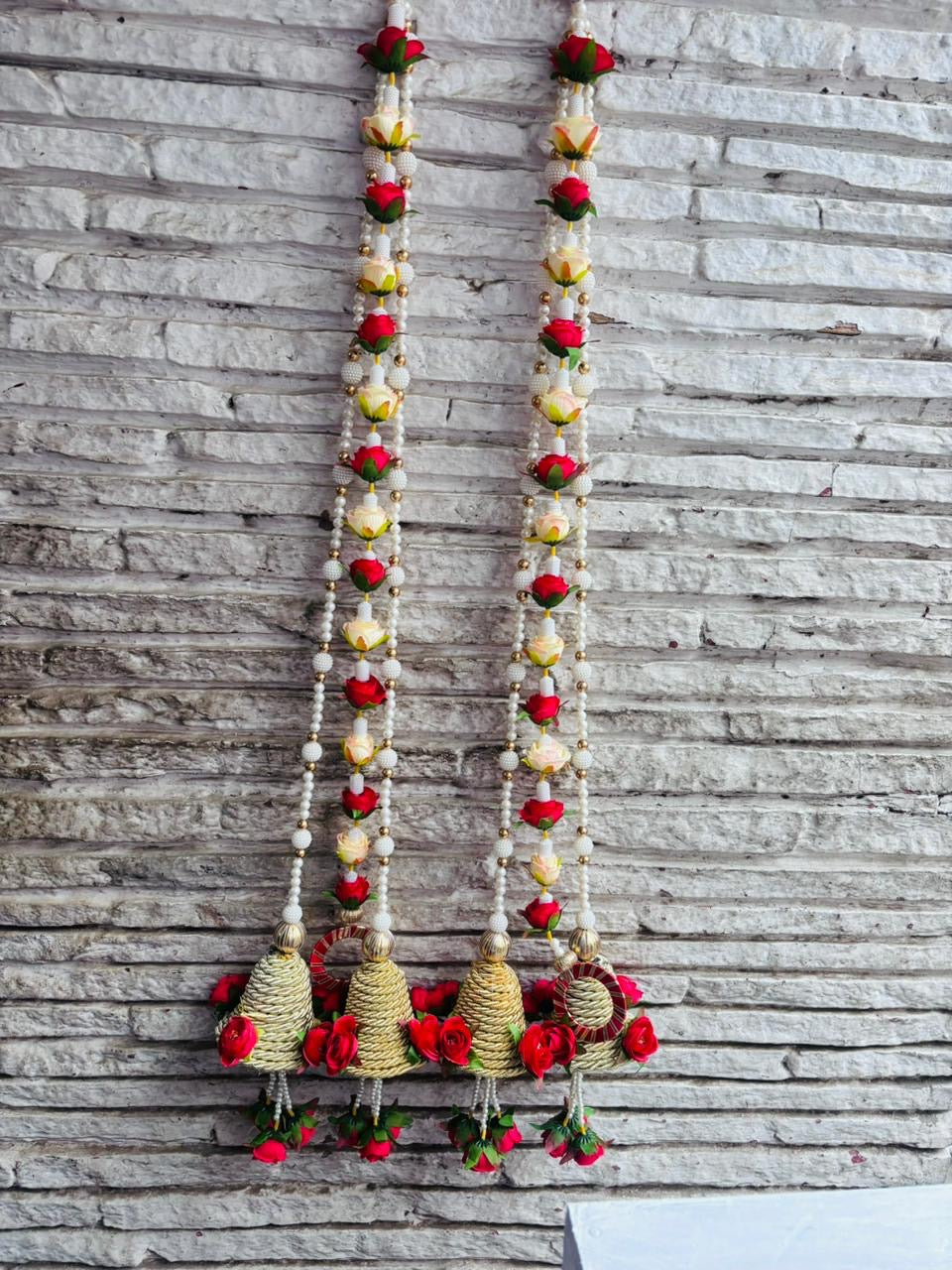 Decoration Door Side Hangings Red and Yellow Theme (30” H Approx)
