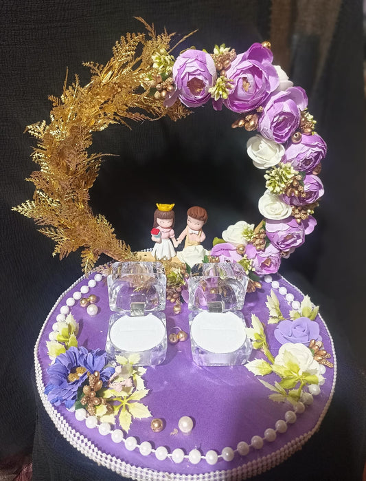 Ring Platter - Lavender & Pink Flowers Design 14