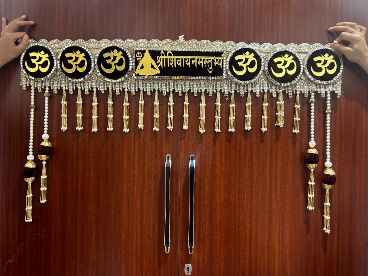 Om Namah Shivay Bandhanwar for Door | Religious Toran for Home & Temple (40” W Approx)