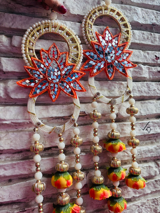 Decoration Door Side Hangings Yellow, Orange (18” H Approx)