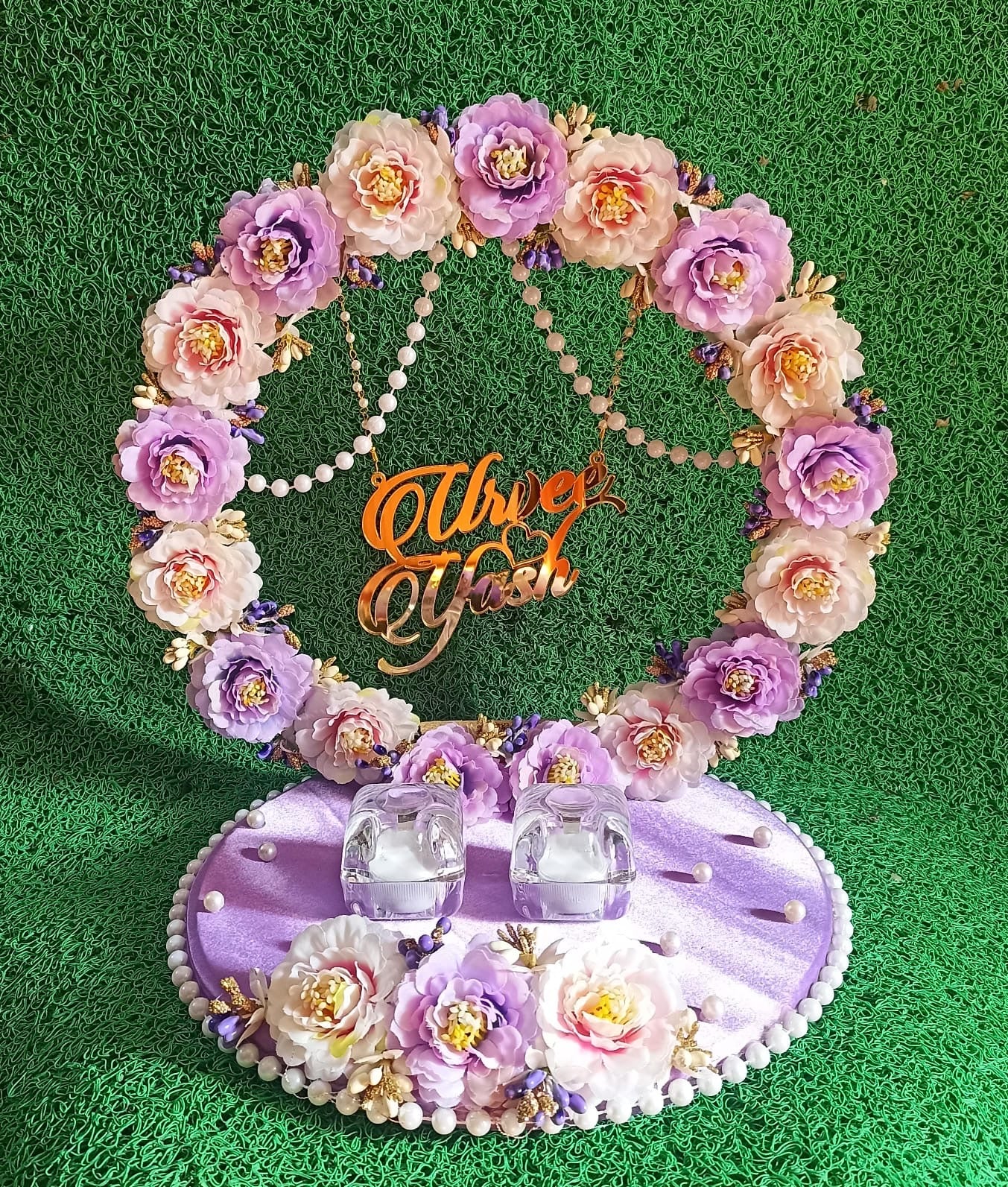 Ring Platter - Lavender & White Flowers Design 10