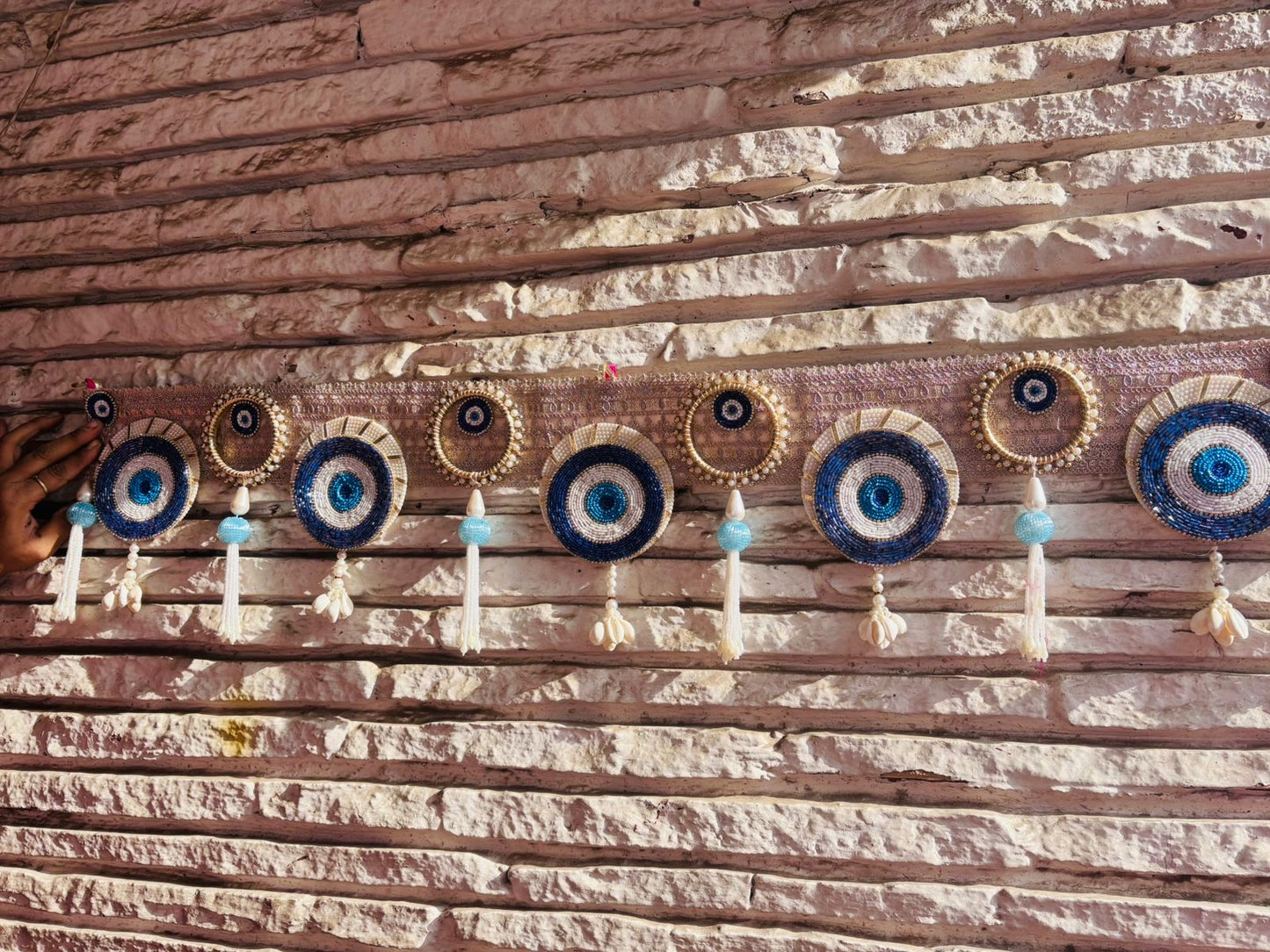Blue Evil Eye Toran | Bandhanwar (40” W Approx)