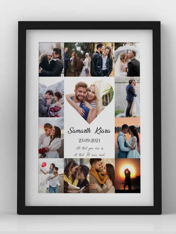 Couple Collage Frame with Name and Date