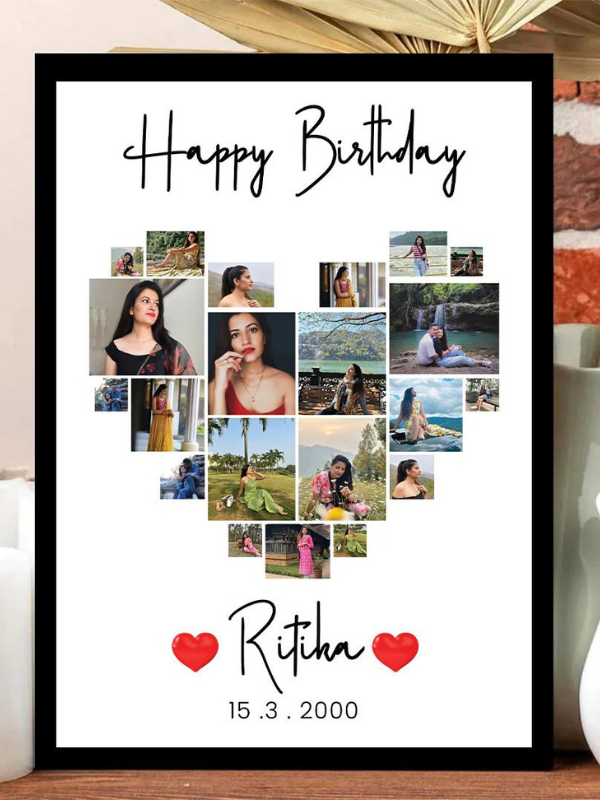 Happy Birthday Frame for your Love with Name and Date