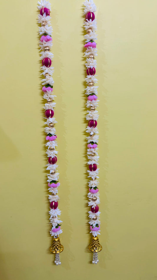Pink, Red and White Side Hanging (32” H Approx) 2 Piece Only