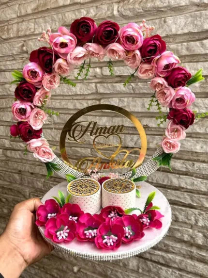 Ring Platter - Pink and Baby Pink Colors