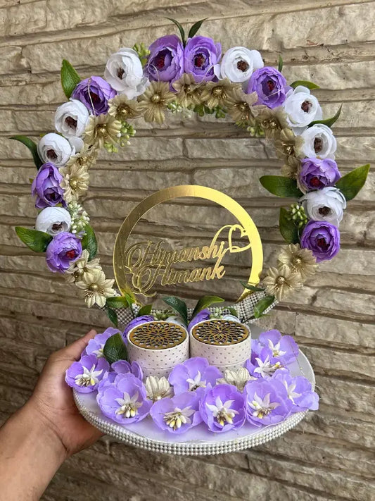 Ring Platter White and Lavender color
