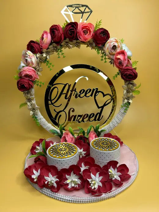 Ring Platter - Maroon, Pink and Brown color