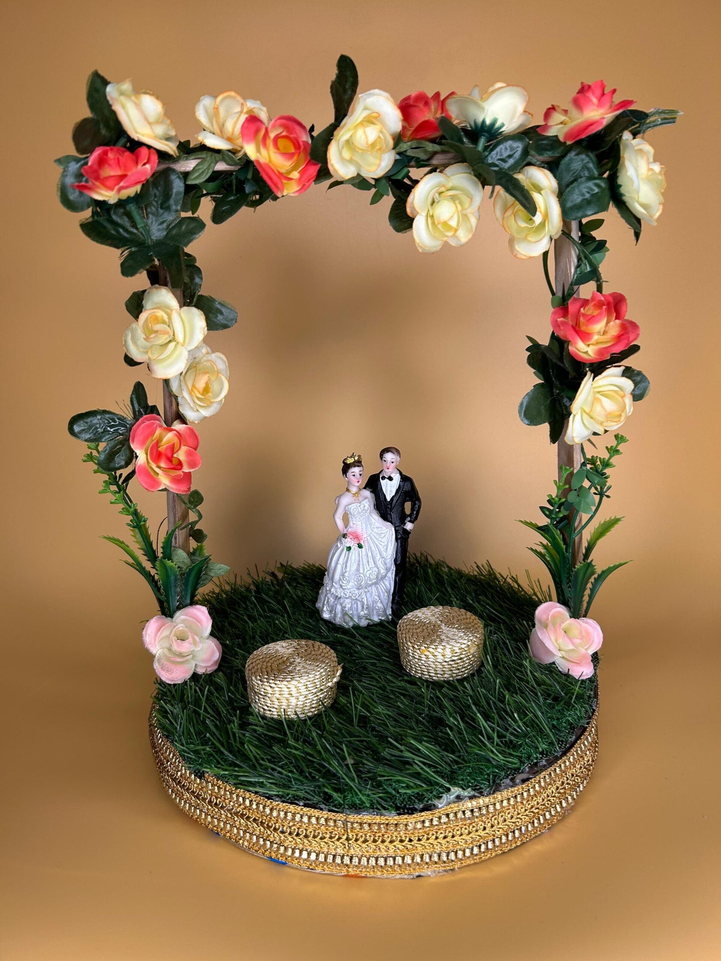 Ring Platter with Orange and Yellow Flowers