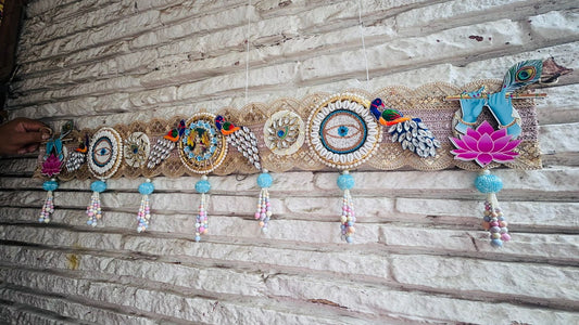 Radha Krishna and Peacock theme Toran | Bandhanwar (40” W Approx)