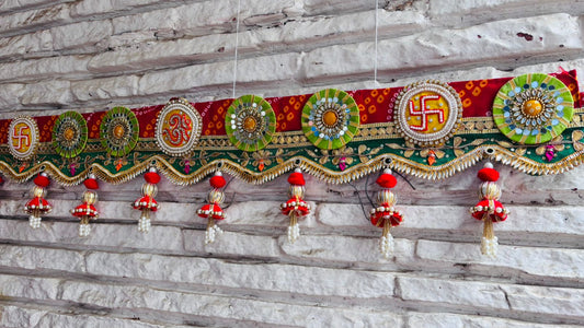 Bandhni Print Toran | Bandhanwar (40” W Approx)