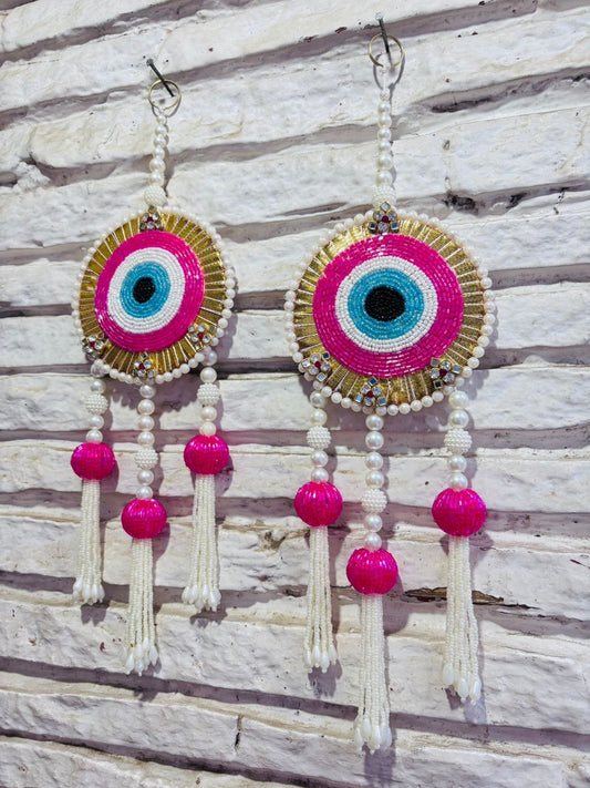 Decoration Door Side Hangings Evil Eye Pink (12” H Approx)