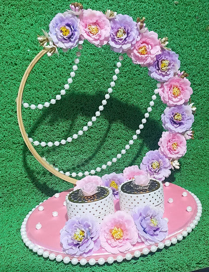 Ring Platter - Lavender & Pink Flowers Design 12
