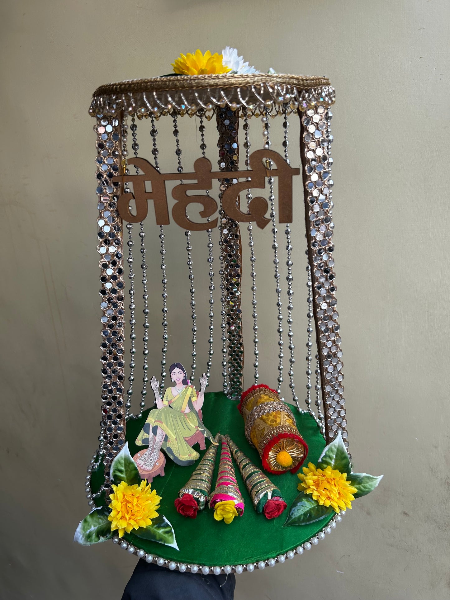 Mehendi Platter with Girl Sticker Design 3