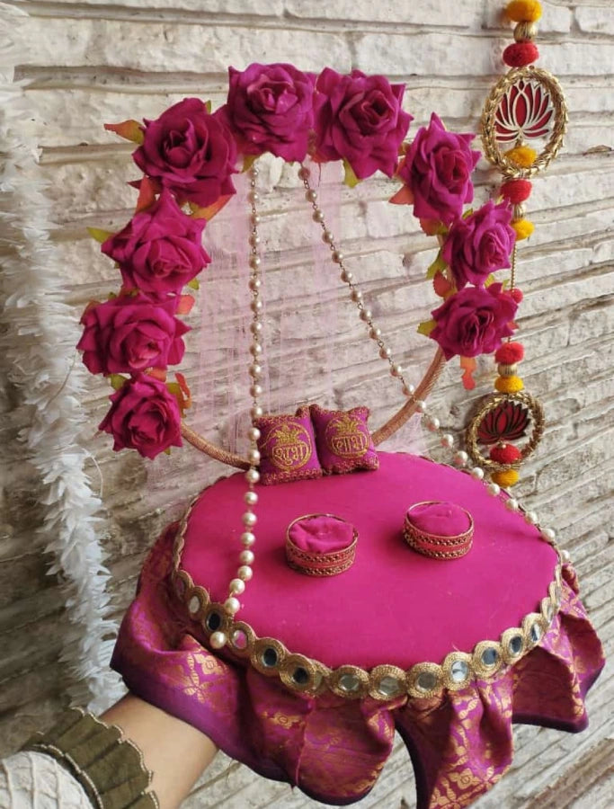 Ring Platter - Pink Flowers with cushion