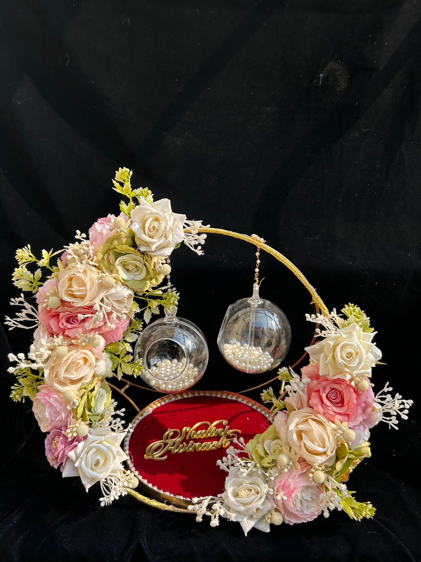 Metal Ring Platter - Light Shades Flowers 26