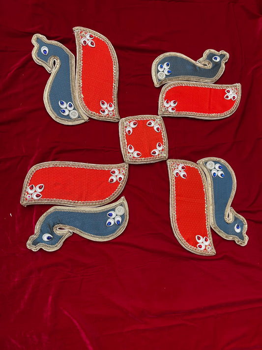 Banarsi mdf peacock theme floor Rangoli