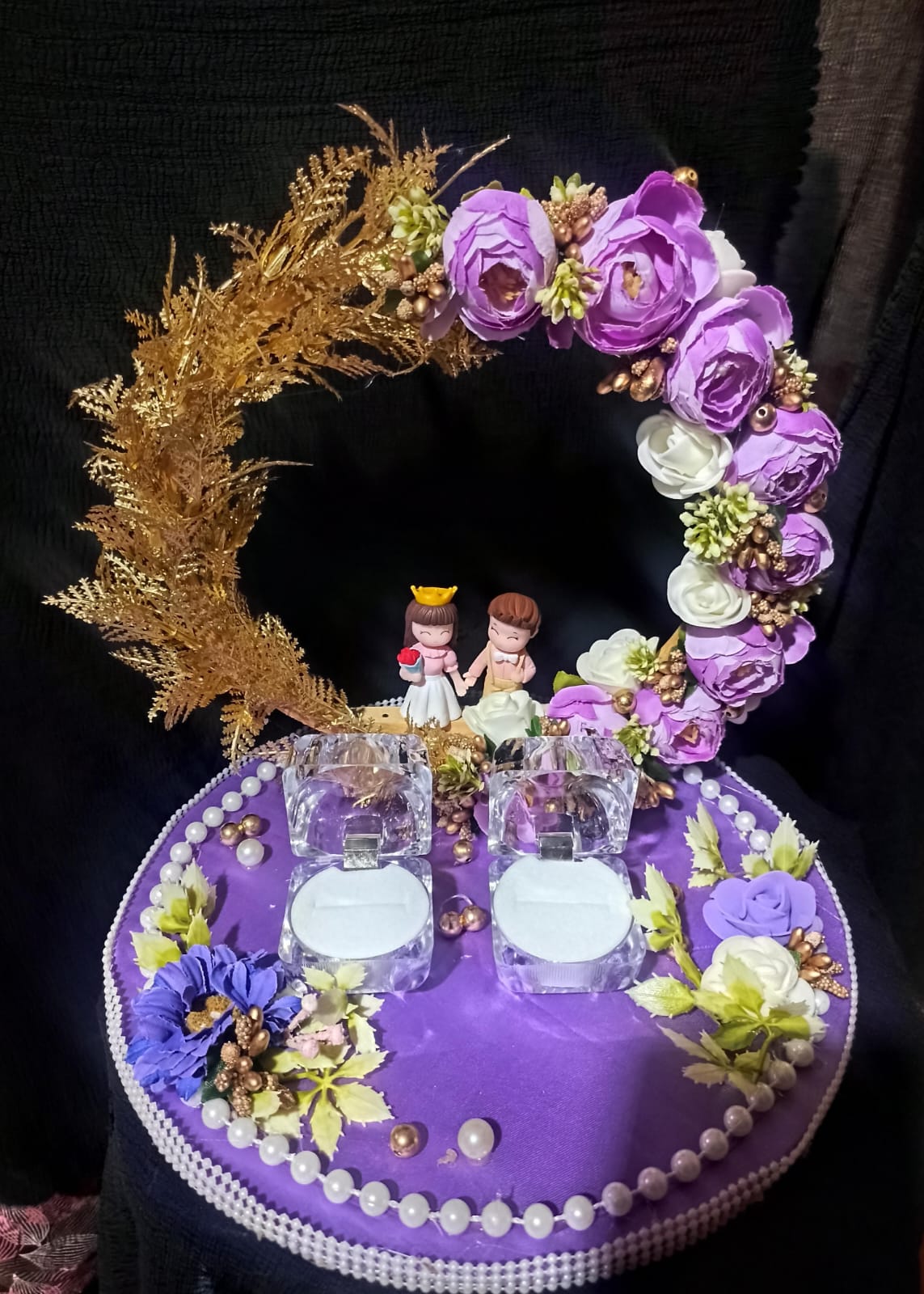 Ring Platter - Lavender & Pink Flowers Design 14