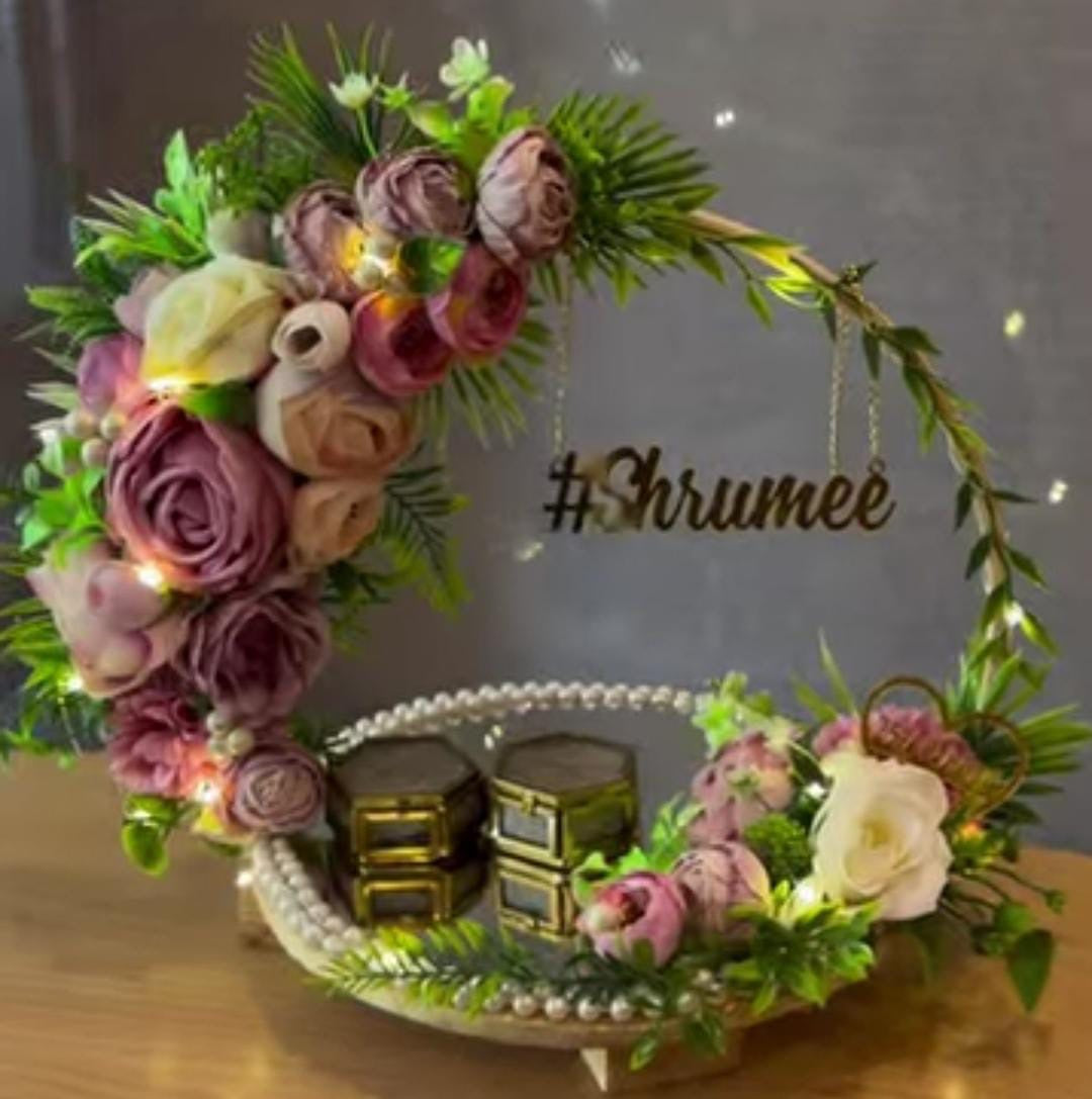 Ring Platter with Glass base and Metal Ring Box