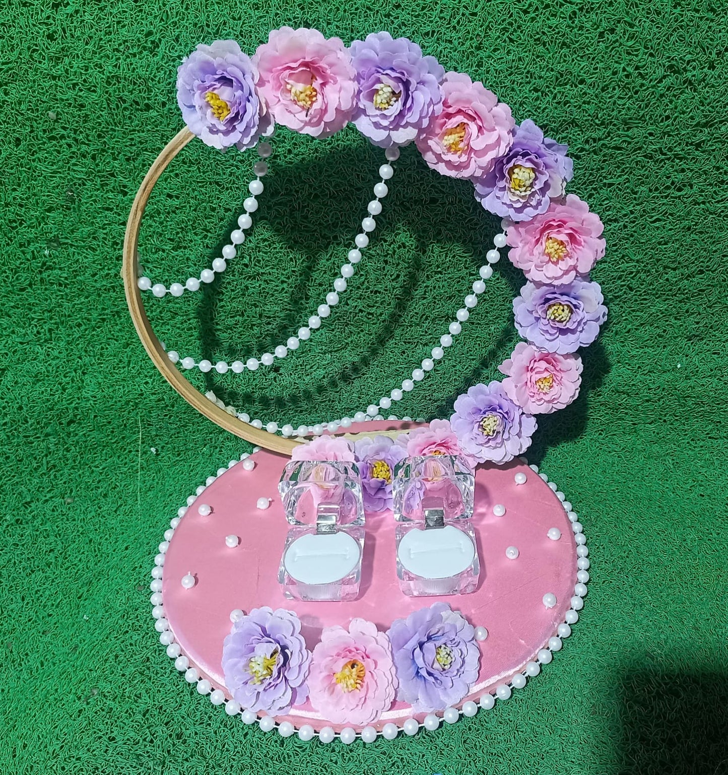 Ring Platter - Lavender & Pink Flowers Design 13