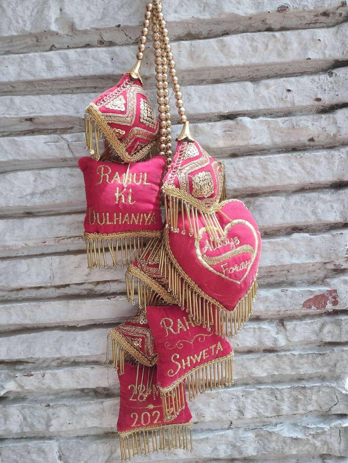 Lehenga Latkan with Couple Names Design 2
