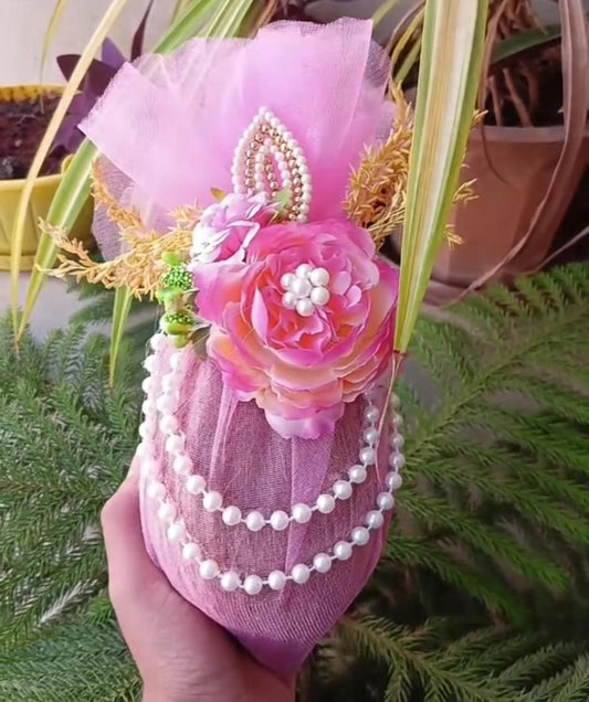 Elegant Pearl & Stone Decorated Nariyal for Wedding & Puja (Premium Kalash Coconut)