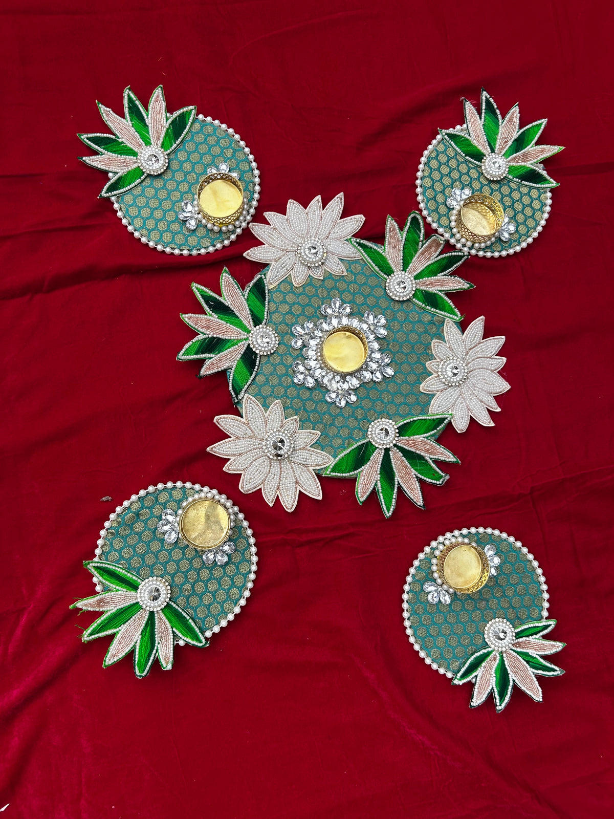 Ready to decorate Rangoli with Green Lotus