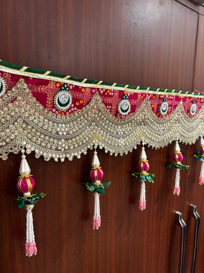 Handmade Festive Bandhanwar for Main Door | Traditional Toran with Beads and Tassels
