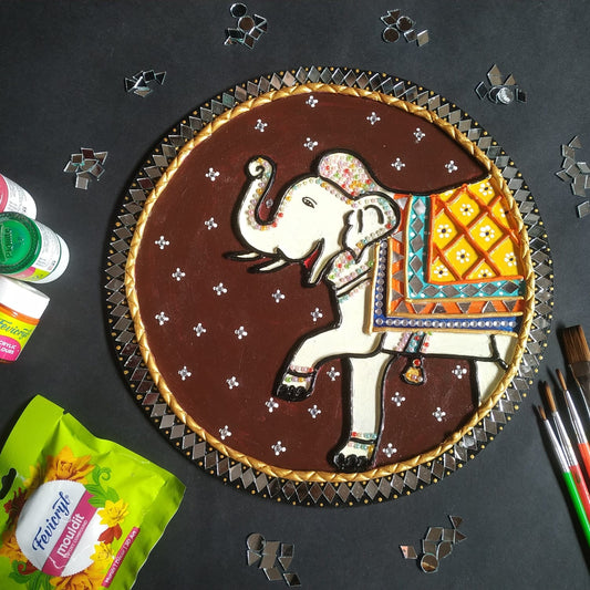 Elephant lippan Art Wall Hanging