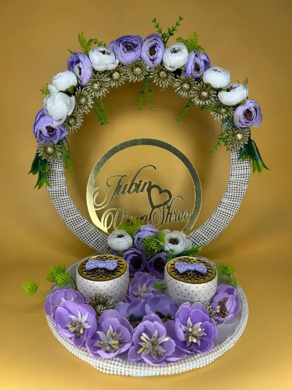 Ring Platter White and Lavender color