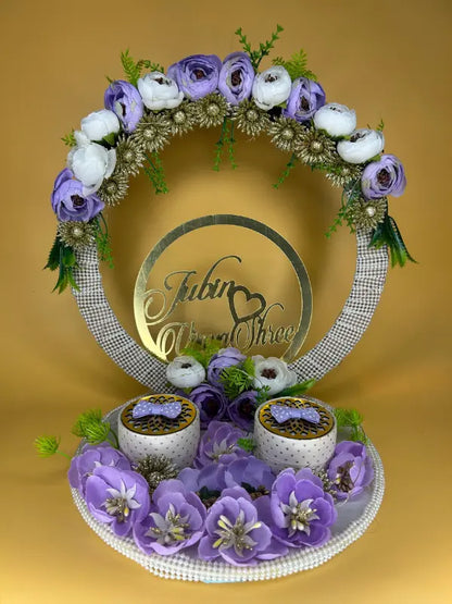 Ring Platter White and Lavender color