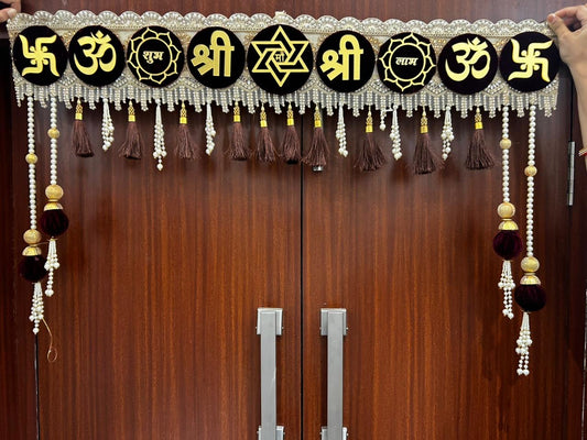Handmade Shubh Labh Om Bandhanwar for Main Door | Traditional Toran for Festive Decor (40” W Approx)