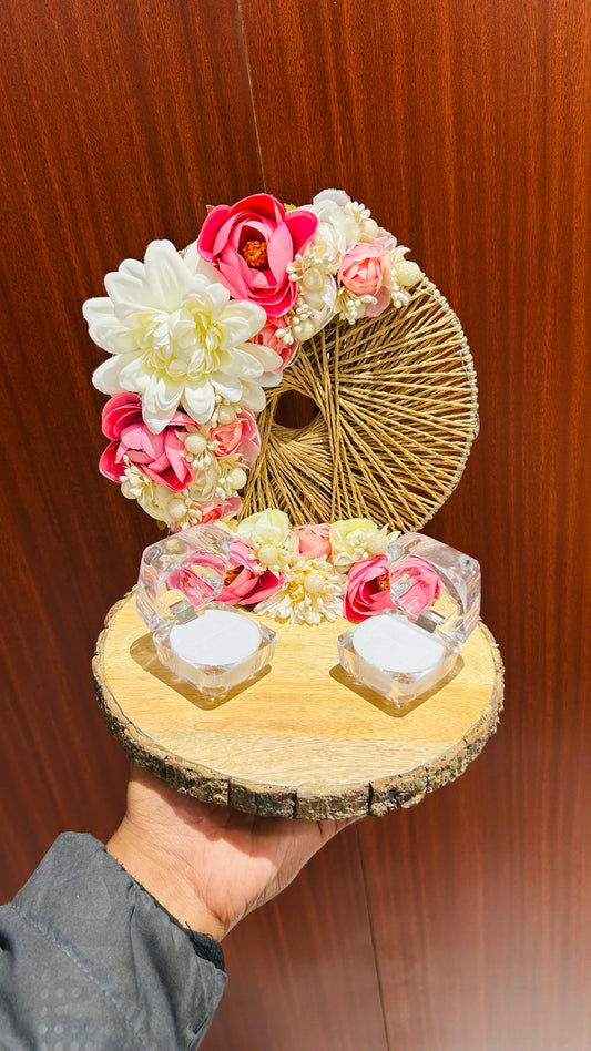 Ring Platter with Pink and White flowers Design 08022026