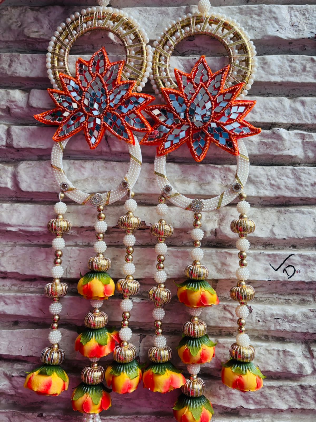 Decoration Door Side Hangings Yellow, Orange (18” H Approx)