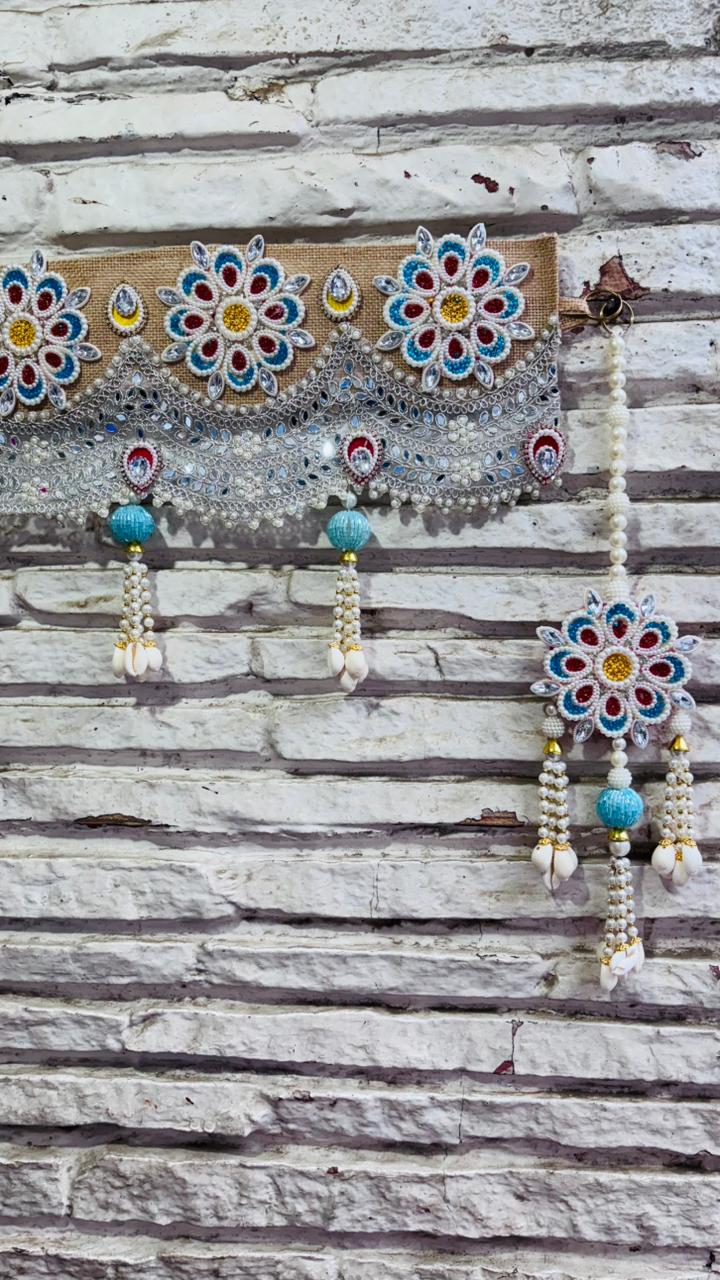 Blue & White Toran | Bandhanwar (40” W Approx)