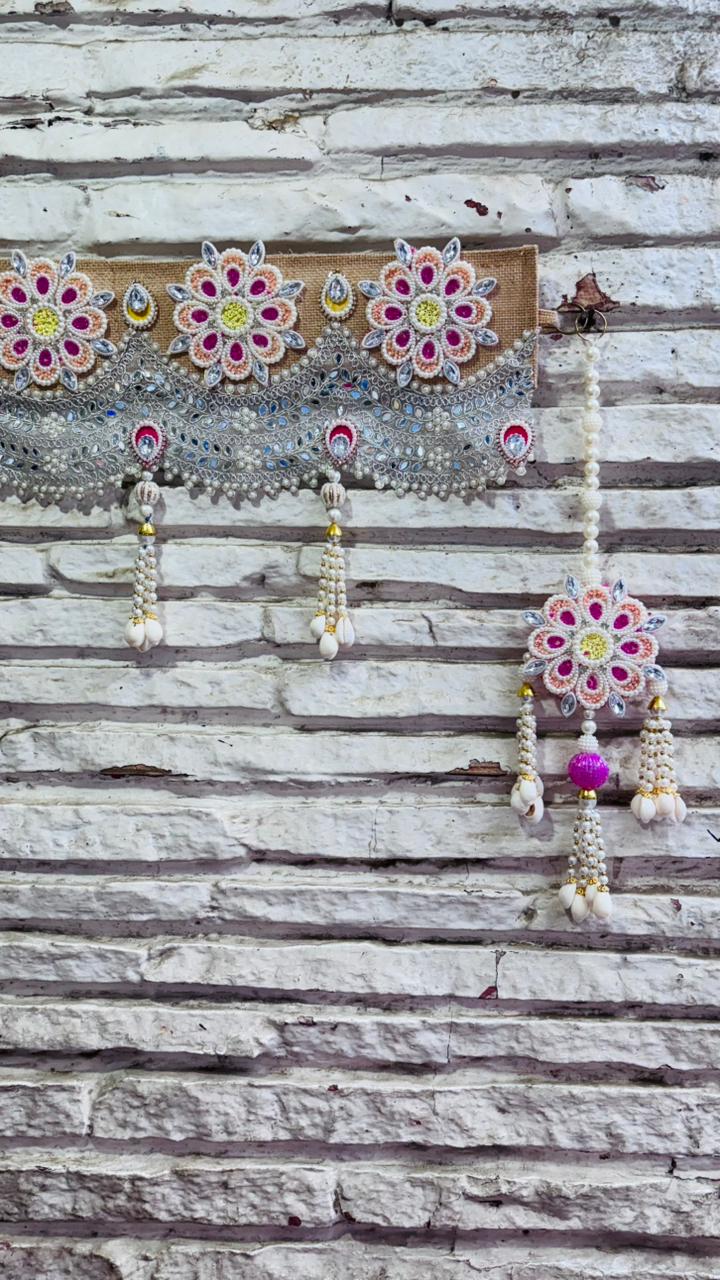 Pink & White Toran | Bandhanwar (40” W Approx)