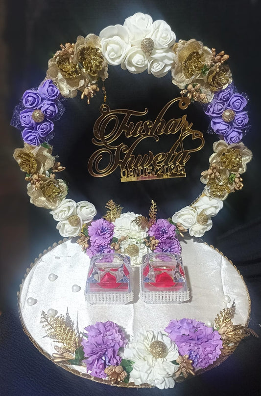 Ring Platter - Lavender & Pink Flowers Design 15