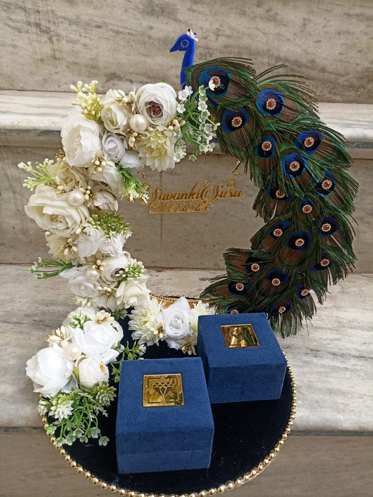 Ring Platter - White Peacock Design 18