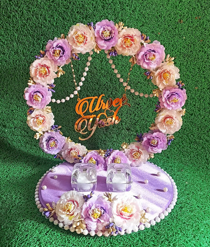 Ring Platter - Lavender & White Flowers Design 10