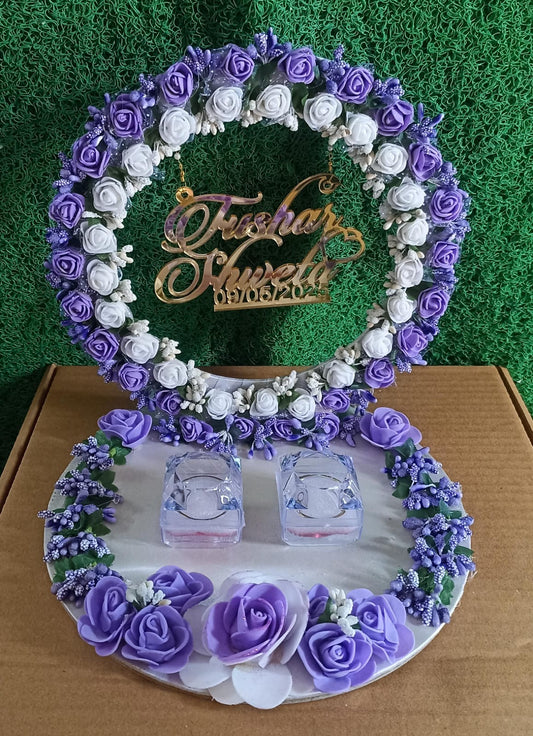 Ring Platter - Lavender & White Flowers Design 11
