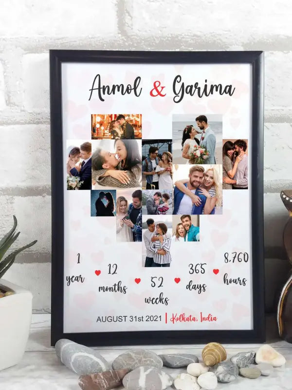 Couples Anniversary Collage Frames - Anniversary Gifts for him & her